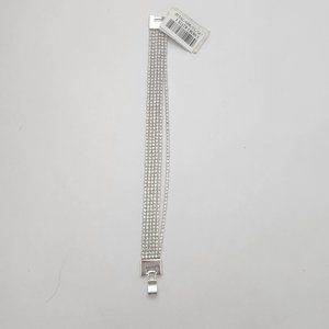 Charter Club Silver-tone Pave Mesh Link Bracelet
